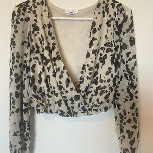 Leopard Print V-Neck Blouse